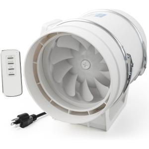 Voltset 8 Inch Duct Fan, Inline Ventilation Exhaust Fan with Remote Control, 740 CFM Duct Intake High Efficiency Air Fan for Vent Bathroom, Kitchen, Grow Tent, Hydroponics, 3D Printer