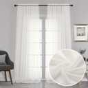 Chyhomenyc Sheer Curtains 120" Extra Long, 2 Pieces, Rod Pocket Top Soft Voile Texture Window Draperies Lightweight & Airy Panels for Living Room/Bedroom, 84" Wide Total, Each 42W x 120L inches, Ivory 