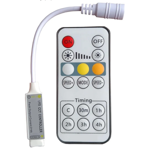 LED CCT Controller 16-Button USB/DC Mini Remote Dimmer with Timer Adjustment for 5050 2835 WW/CW LED Strips(DC)