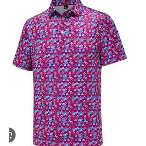 Bogey Bros Golf Polo Shirt Men's Small Purple Whale Tail Short Sleeve Stretch, XXL