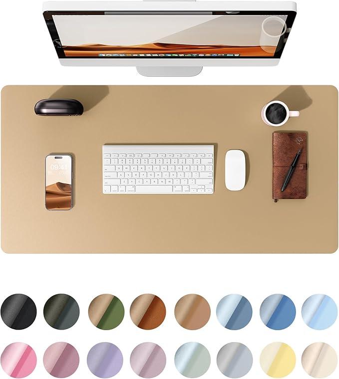 YSAGi Leather Desk Protector, Office Mat, Large Mouse Pad, Non-Slip PU Leather Blotter, Laptop Desk, Waterproof Writing Pad for Office and Home ( 31.5" x 15.8")