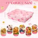 100 Pcs Small Charcuterie Boxes with Clear Lids Dessert Boxes Treat Cupcake Cake Slice Container Take Away Paper Disposable Food Containers for Sandwich Cookies Party Supplies(Pink, Bow)