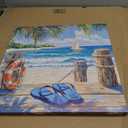 YUEYARIT Wall Decor Blue Ocean Beach Picture Canvas Print Art, 20"L x 20"W