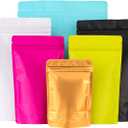 FireKylin 100 Pack Resealable Stand Up Bags,5.5" x 8.6" Smell Proof Pouch Sealable Foil Pouch Bags for Packaging (Black)