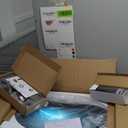 Bathroom Boat Shape Artistic Glass Vessel Sink Free Black Faucet and Pop-up Drain Set, Blue