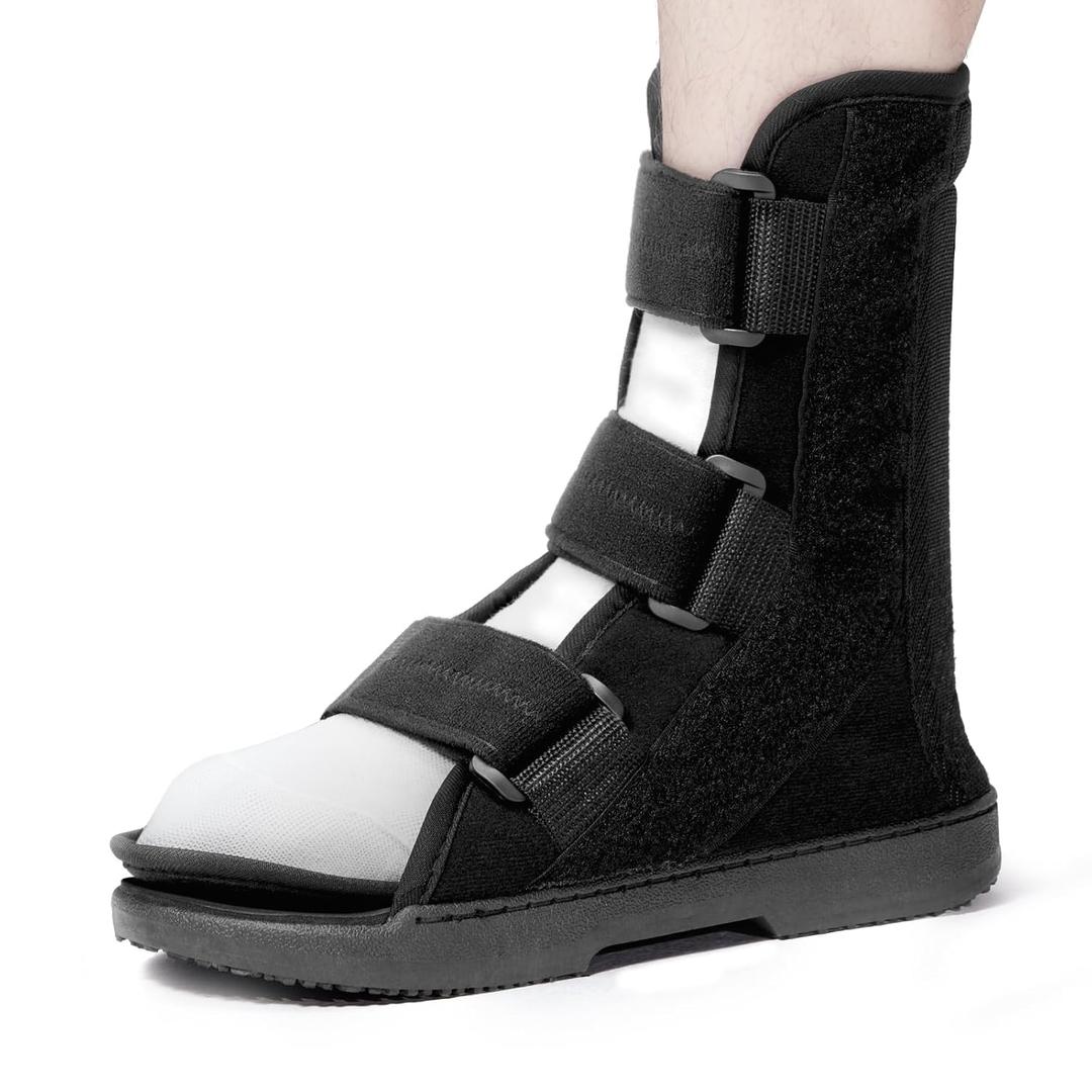 Estinko AFO Foot Drop Brace, Foot Drop Brace for Walking Drop Foot Brace Adjustable ALS, TBI, MS, Diabetes Stroke (Black, Medium)