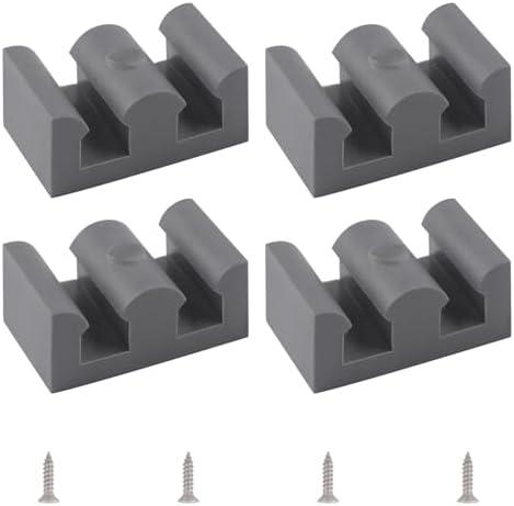 INCREWAY 4PCS Framed Sliding Silicone Door Bumpers Suitable for All Kinds of Shower Glass Moving Doors, Clear Shower Doors (Grey)