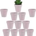 Yishang 2.5 inch Pink Terracotta Pots with Drainage Holes,Small Mini Clay Ceramic Pottery Planter,Cactus Flower Terra Cotta Pots,Succulents Nursery Pots for Indoor/Outdoor Plants,Crafts-12 Pack