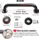 2 Pack Grab Bars 16 Inch, iMomwee Black Bathroom Handle for Elderly, Stainless Steel Safety Bars for Showers and Walls, Handicap Shower Rail Grab Bar, Balanced Support Bars for Senior Disabled
