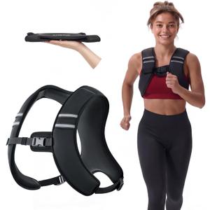 ZELUS Weighted Vest, Washable Z-Fit Soft Iron Weighted Vest for Women and Men, 10 lb Weight Vest with Reflective Strips & Adjustable Straps, Ultra Thin Weight Vest for Gym Strength Training (Black)