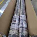 6x9 Durable Vinyl Rugs for Living Room, Vintage Floral Pattern for Dining Room, Bedroom, Home Office, Bobo Beige Non-Slip Large Rugs for Indoor&Outdoor RV, Deck, Backyard, Balcony, Modern Home Decor