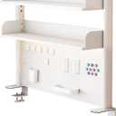 Clamp on Desk Shelf with Pegboard, Desktop Organization Bookshelf Storage Shelves for Home Office Dorm Gaming Desk, Space Saving Tabletop Display Rack (39.5x37.5in, White)