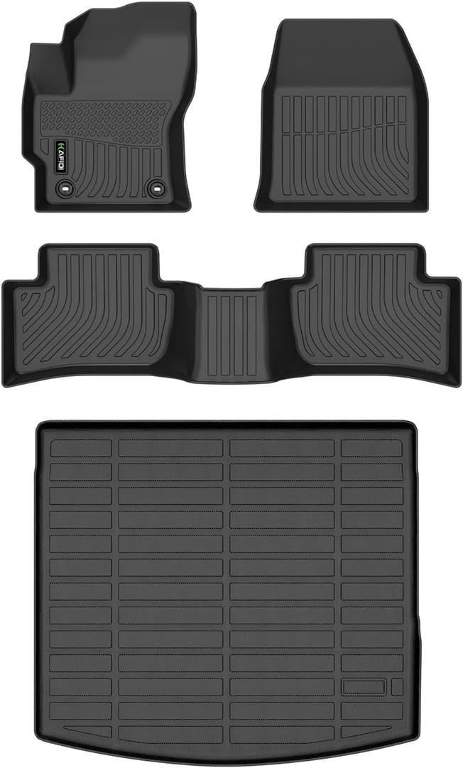 HAFIDI All Weather Car Floor Mats & Cargo Liner for Toyota Corolla Cross 2022-2026 (AWD Only, Not for Hybrid) Custom Fit Full Set Accessories - Black