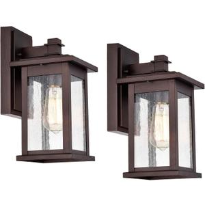 MICSIU 2-Pack Bronze Outdoor Wall Light, 12.25" Anti-Rust Sconce, No Assembly Required, 100W Max Exterior Fixture for Front Door, Garage, Patio, Yard, Deck, 2 Pack H12" Standard