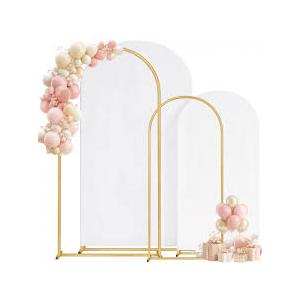 Metal Arch Backdrop Stand and Cover Set of 2 (7.2 ft/6 ft, White), Wedding Arch Backdrop Stand with White Cover for Party Birthday, Wedding, Bridal Shower, Baby Shower, Festival, Proposal, Anniversary