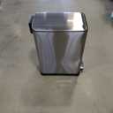 Home Zone Living 13 Gallon Slim Kitchen Trash Can with Dual Compartments for Trash and Recycling, Soft Close Lid, Step Pedal, Stainless Steel, Silver, Gen 1