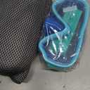 Vvinca Kids Swim Goggles with Nose Cover, Snorkel Diving Mask Fabric Strap Anti Fog Anti Shattered Lens Goggles for Kids 3-15 (06-Blue Green)