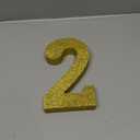 TONIFUL 7.8 Inch Gold Glitter Number 2 Wooden Table Centerpieces Birthday Party Decorations,Shining Golden Digit 2 for Birthday Decorations,New Year,Graduation Decoration,Anniversary,Prop (1 Pack)