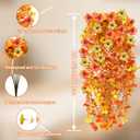 Artificial Hanging Flowers for Outdoor Fall Decoration, 6Pcs Faux Silk Daisy UV Resistant Look Real for Outside Home Indoor Planter Porch Window Yard Mums Autumn Decor (Yellow Fall Orange)