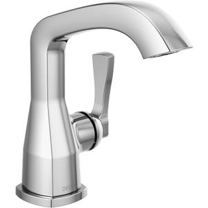 Delta Faucet Stryke Single Hole Bathroom Faucet, Chrome Single Handle Bathroom Faucet, Bathroom Sink Faucet, Delta Chrome Bathroom Faucet, Lumicoat Chrome 576-PR-LPU-DST