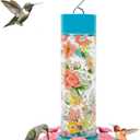 Nature's Way Bird Products DGHF2 Charming Peony Decorative Glass Hummingbird Feeder (Blue)
