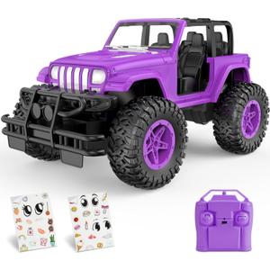 NQD RC Cars 1:16 Scale Remote Control Jeep Car 80 Min Playtime 2.4Ghz Off-Road RC Trucks for for Toddlers Girls Kids Teens (Purple)