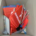 Backyard Golf Game with 2 Clubs, Portable 6 Hole Golf Course, Outdoor Yard Golf Chipping Game for Family and Adults, Beach, Park, Lawn, Field Day Reunion Party Games (Red)