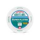 AJM Packaging PP9GREWH 9" White Paper Plates Green Label (12 Packs of 100)
