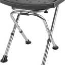 Height Adjustable Folding Shower Chair Seat, Stainless Steel Small Shower Chair for Inside Shower with,400lbs Portable Travel Shower Stool,Safety Anti-Slip Bath Chair for Seniors(Black)