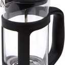 French Press Coffee Maker with Reusable Stainless-Steel Filter High Borosilicate Glass 12 Oz Black