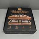 Large 23 inches Horse Racing Board Game with 11 Luxury Metal Horses, Foldable Wood Horse Race Board Game with 2 Sets of Dice, 2 Boxes of Cards for Parties and Gambling (Medium, Black)