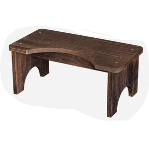 AZEN Wood Toilet Stool Squat Adult, Poop Stool for Bathroom Adults, Portable Toilet Potty Stools for Adults, 7 Inch Height (Black (1 Pack))