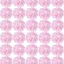 FagusHome Silk Hydrangea Heads 30 Pcs Artificial Flowers Only Heads No Stems Fake Hydrangea Flowers for Home Wedding Decor No Stems (Light Pink)