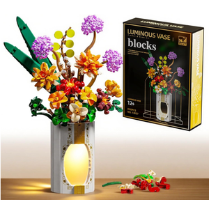 Flower Building Sets with Vase, Compatible with Lego Flowers for Adults 890pcs, Artificial Flowers Building Blocks for Botanical Collection for Adult, Ideal Gifts for Teen Girls Mom Women Girlfriend