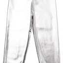 Kids Girls Boys Metallic Leggings Pants Modern Hip Hop Street Dance Performance Costume Trousers (Silver, XS)