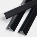 Aluminum Corner Guards, Peel and Stick L-Shaped Molding Trim for Wall Table Door Frame Protection and Decoration (Matte Black, 3Pcs x 2.9ft x 0.8in)