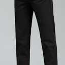 Plaid&Plain Men's Skinny Stretchy Khaki Pants Colored Pants Slim Fit Slacks Tapered Trousers, Size 32W x 30L (Black)