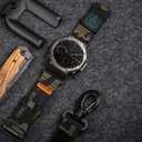 22mm Nylon Watch Band Compatible with Amazfit T-Rex 3, Military Patches Design, Rugged Quick Release Sports Replacement Watch Strap for Outdoor & Camping Running for Men Women