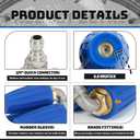 4-in-1 Turbo Nozzle Pressure Washer Tip with Gloves, 2.5 Orifice Quadruple Turbine Nozzle, 360 Rotating with 1/4" Quick Connector for Pressure Washer, 4000 PSI