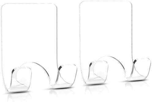 VIS'V Shower Wall Razor Holder, Acrylic Adhesive Razor Hooks for His and Hers, Waterproof, Clear, 2 Pcs