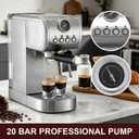 Espresso machine 20 Bar, Espresso Maker with Powerful Steam Milk Frother, Stainless Steel Coffee Machine with Fast Heating System for Latte, Cappuccino