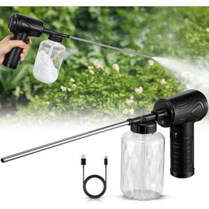 Qualirey Electric Diatomaceous Earth Duster, 11" Nozzle Garden Dust Applicator with 500ML Capacity and Charging Cable, Bulb Duster Sprayer, Home Powder Applicator Versatile Leaf Blower&Powder Sprayer