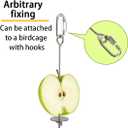 4 PCS Bird Cage Food Holders Stainless Steel Stick Feeder Parrot Fruit Vegetable Skewer Hanging Small Animal Hanging Foraging Accessories for Bird Parakeet Cockatoo Cockatiel