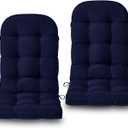 Adirondack Chair Cushions Set of 2, Non-Slip High Back Patio Chair Cushions for Outdoor Furniture, Water-Resistant Adirondack Cushions with Ties, 45 x 19 x 4.5 inch, Navy