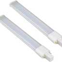 2 Pack 7W 2 Pin GX23 LED Horizontal PL Light Bulb, 13W CFL Equivalent, PLS-13W Replacement LED Plug & Play Light Bulb(Daylight White 6000K)