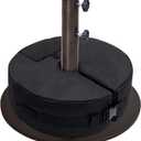 EliteShade USA Up to 140 lbs Round Umbrella Base Steel Plate Stand Market Patio Outdoor Heavy Duty Umbrella Holder, Bonus 18" Round Weight Sand Bag (Sand is not Included), Reddish-Brown