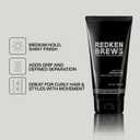 Redken Brews Holding Gel For Men For All Hair Types - Medium Hold Styling & Shine and Flake-Free With No Crunch Styling, Great For Curly Hair