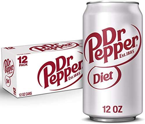 2 x Diet Dr Pepper Soda, 12 fl oz cans, pack of 12 (BBD-19OCT26)