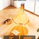 Space Heaters for Indoor Use, 1500W PTC Ceramic Electric Heater with Thermostat, Room Temperature Display, 70 Oscillation, Remote Control, 12H Timer, Quiet Portable Heater for Office Bedroom