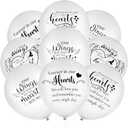 Cenkaiyang 60 Memorial Balloons - White Latex Balloons, 12" with White Ribbon for Funeral Decoration (Wing)